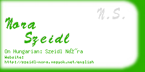 nora szeidl business card